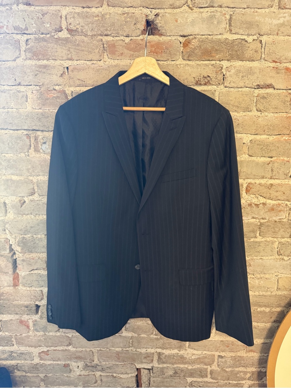 Express Men's black Pinstripe Two-Button Blazer